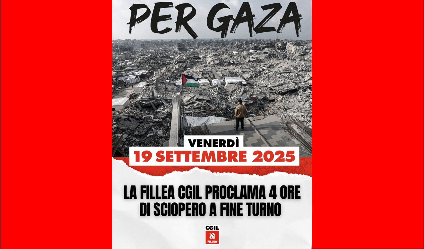 Fillea Cgil del Trentino aderisce allo sciopero di 4 ore per Gaza